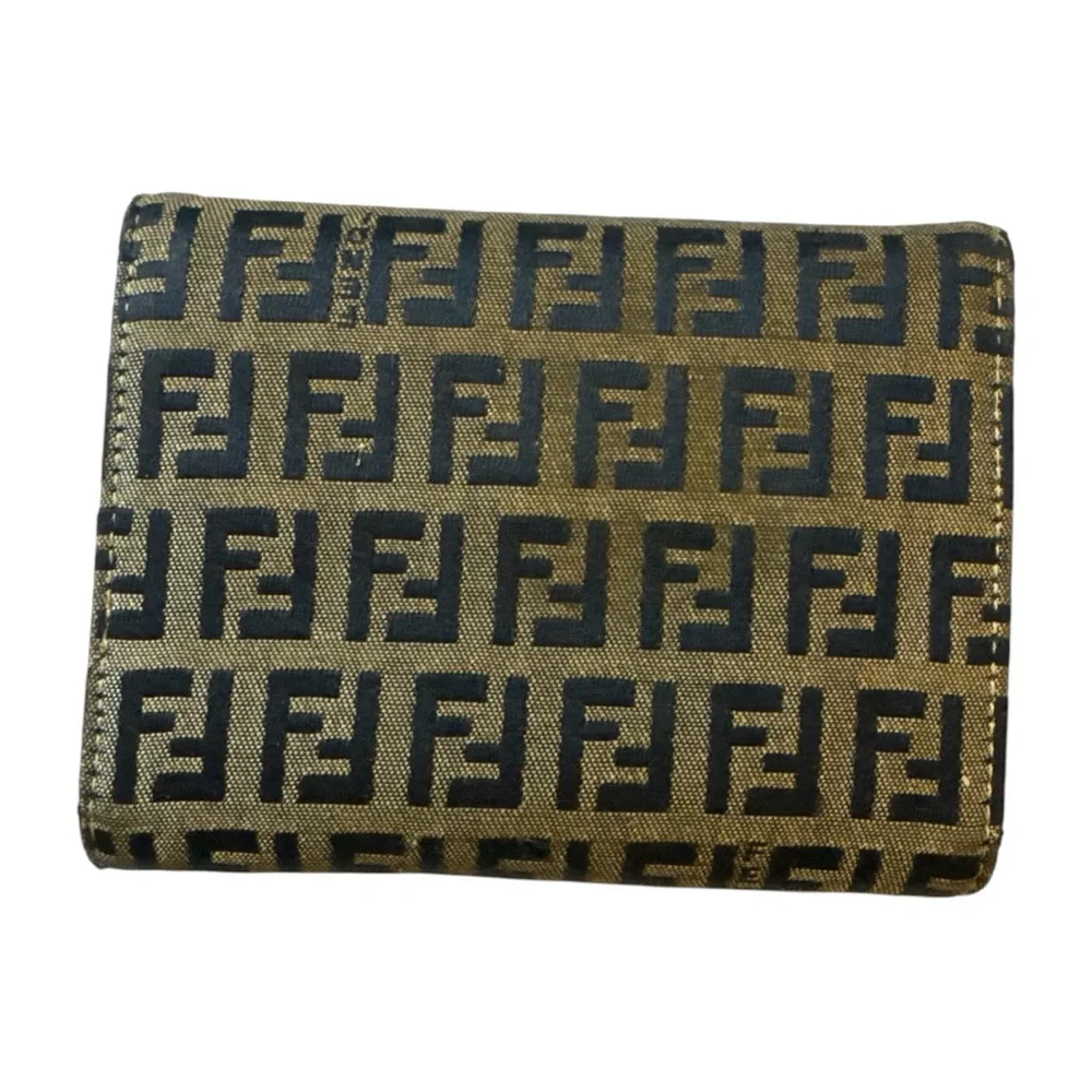 Fendi Black and Brown  Zucca Monogram canvas and leather Wallet - Picture 3 of 10